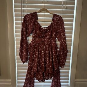 Altar'd State Burgundy Floral Romper